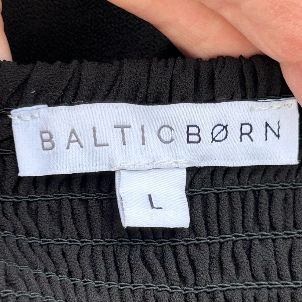 Baltic Born Giselle Maxi Dress Black Chiffon Maxi with Smocked Bodice | Large - Picture 9 of 16